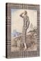 Lady in the Highlands with Wire-Haired Terrier-null-Stretched Canvas