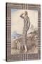 Lady in the Highlands with Wire-Haired Terrier-null-Stretched Canvas