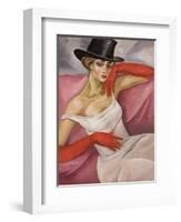 Lady in Top Hat-Boris Dmitryevich Grigoriev-Framed Giclee Print