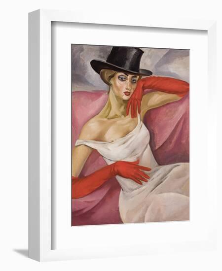 Lady in Top Hat-Boris Dmitryevich Grigoriev-Framed Giclee Print