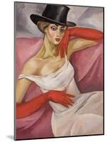 Lady in Top Hat-Boris Dmitryevich Grigoriev-Mounted Giclee Print