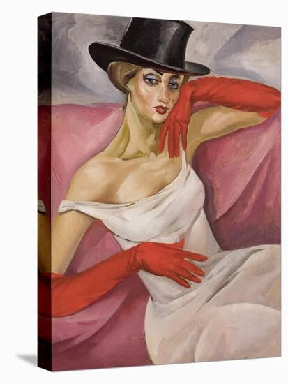 Lady in Top Hat-Boris Dmitryevich Grigoriev-Stretched Canvas