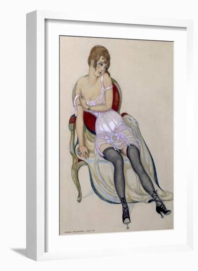 Lady in Underwear, 1917 (W/C)-Gerda Marie Frederike Wegener-Framed Giclee Print