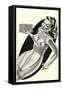 Lady in Underwear Adjusting Radio-null-Framed Stretched Canvas