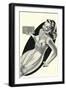 Lady in Underwear Adjusting Radio-null-Framed Art Print