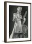 Lady in Underwear Applying Make-up-null-Framed Art Print