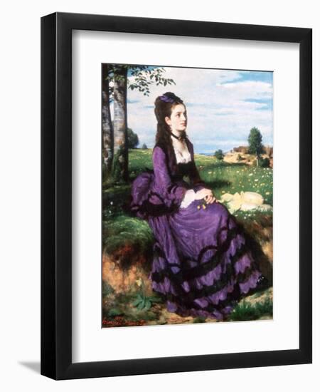 Lady in Violet, 1874-Pal Szinyei Merse-Framed Premium Giclee Print