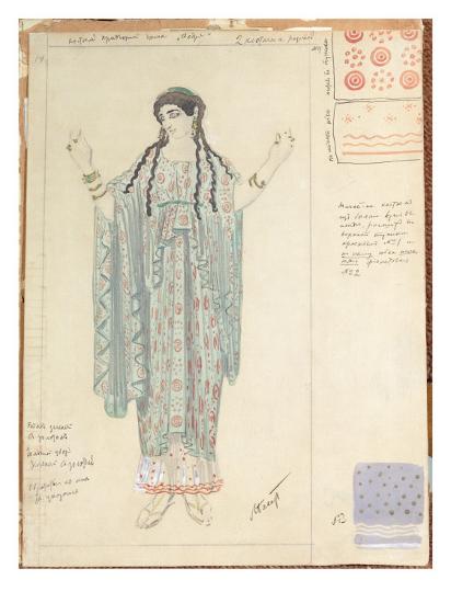 Lady-in-waiting, Costume Design for 'Hippolytus' by Euripides