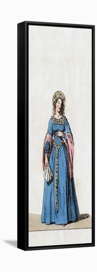 Lady-In-Waiting, Costume Design for Shakespeare's Play, Henry VIII, 19th Century-null-Framed Stretched Canvas