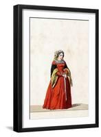 Lady-In-Waiting, Costume Design for Shakespeare's Play, Henry VIII, 19th Century-null-Framed Giclee Print