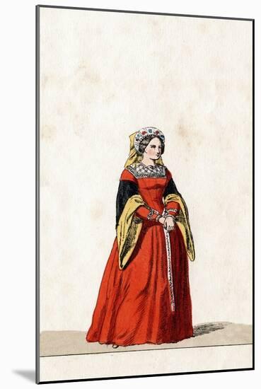 Lady-In-Waiting, Costume Design for Shakespeare's Play, Henry VIII, 19th Century-null-Mounted Giclee Print