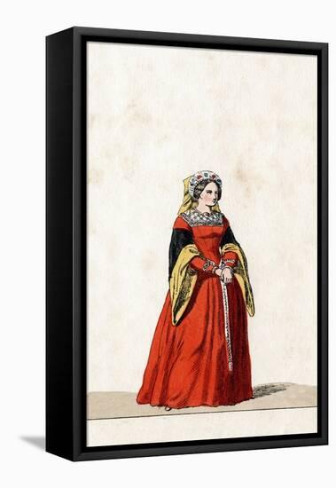 Lady-In-Waiting, Costume Design for Shakespeare's Play, Henry VIII, 19th Century-null-Framed Stretched Canvas