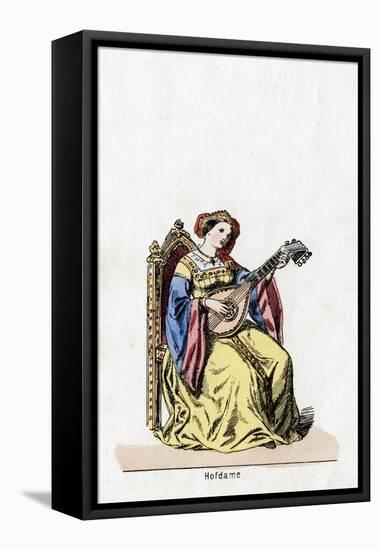 Lady-In-Waiting, Costume Design for Shakespeare's Play, Henry VIII, 19th Century-null-Framed Stretched Canvas