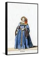 Lady-In-Waiting, Costume Design for Shakespeare's Play, Henry VIII, 19th Century-null-Framed Stretched Canvas