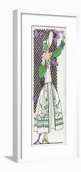 Lady in White and Green Dress-null-Framed Art Print