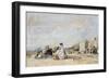 Lady in White on the Beach at Trouville-Eugène-Louis Boudin-Framed Giclee Print