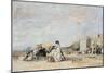 Lady in White on the Beach at Trouville-Eugène-Louis Boudin-Mounted Giclee Print