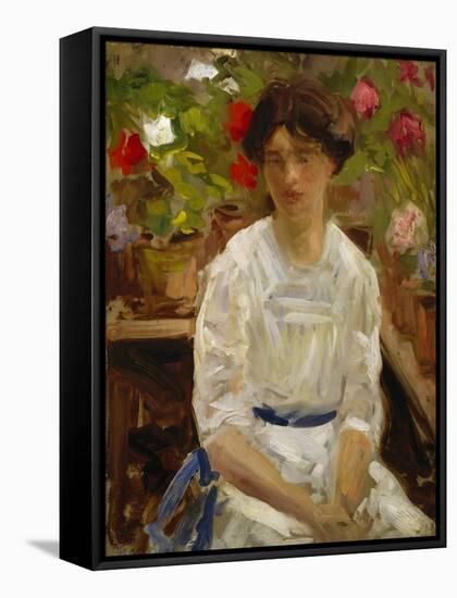 Lady in White-Francis Campbell Boileau Cadell-Framed Stretched Canvas