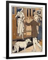 Lady is Welcomed as She Arrives at a Station-Ed Touraine-Framed Art Print