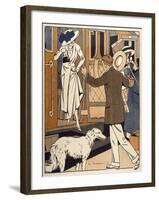 Lady is Welcomed as She Arrives at a Station-Ed Touraine-Framed Art Print