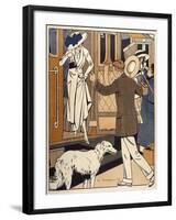 Lady is Welcomed as She Arrives at a Station-Ed Touraine-Framed Art Print