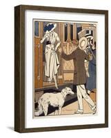 Lady is Welcomed as She Arrives at a Station-Ed Touraine-Framed Art Print
