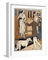 Lady is Welcomed as She Arrives at a Station-Ed Touraine-Framed Art Print