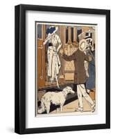 Lady is Welcomed as She Arrives at a Station-Ed Touraine-Framed Art Print