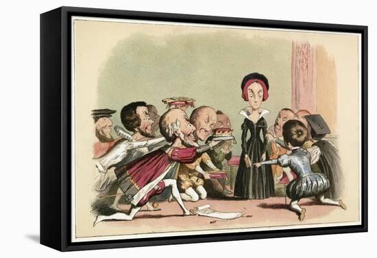 Lady Jane Dudley Pressed to Accept the Crown-Richard Doyle-Framed Stretched Canvas