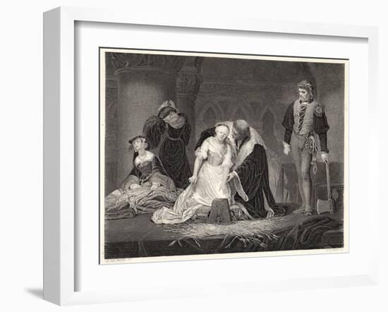 Lady Jane Grey Queen for Nine Days is Beheaded at the Tower of London on Charges of Treason-Harry Payne-Framed Art Print