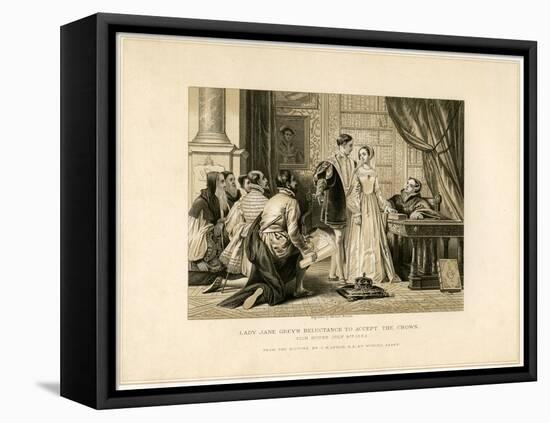 Lady Jane Grey's Reluctance to Accept the Crown-Herbert Bourne-Framed Stretched Canvas