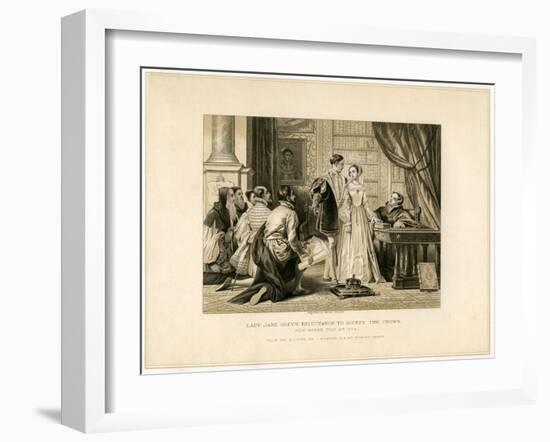 Lady Jane Grey's Reluctance to Accept the Crown-Herbert Bourne-Framed Giclee Print