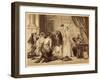 Lady Jane Greys Reluctance to Accept the Crown Pictured Here with Lord Guildford Dudley Her Husband-Herbert Bourne-Framed Art Print