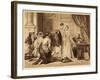 Lady Jane Greys Reluctance to Accept the Crown Pictured Here with Lord Guildford Dudley Her Husband-Herbert Bourne-Framed Art Print