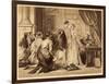 Lady Jane Greys Reluctance to Accept the Crown Pictured Here with Lord Guildford Dudley Her Husband-Herbert Bourne-Framed Art Print