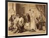 Lady Jane Greys Reluctance to Accept the Crown Pictured Here with Lord Guildford Dudley Her Husband-Herbert Bourne-Framed Art Print