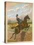 Lady Jumping a Wall Side Saddle on a Brown Horse-C.b. Herberte-Stretched Canvas