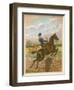 Lady Jumping a Wall Side Saddle on a Brown Horse-C.b. Herberte-Framed Photographic Print