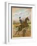 Lady Jumping a Wall Side Saddle on a Brown Horse-C.b. Herberte-Framed Photographic Print