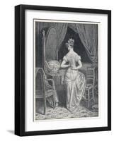 Lady Laces up Her Corset at the Back-Alphonse Leon Noel-Framed Art Print