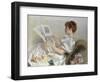 Lady Looking at Drawings, 1894-Adolfo Belimbau-Framed Giclee Print