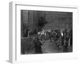 Lady Macbeth Welcomes King Duncan at the Gates of Macbeth's Castle, 1909-J Simont-Framed Giclee Print