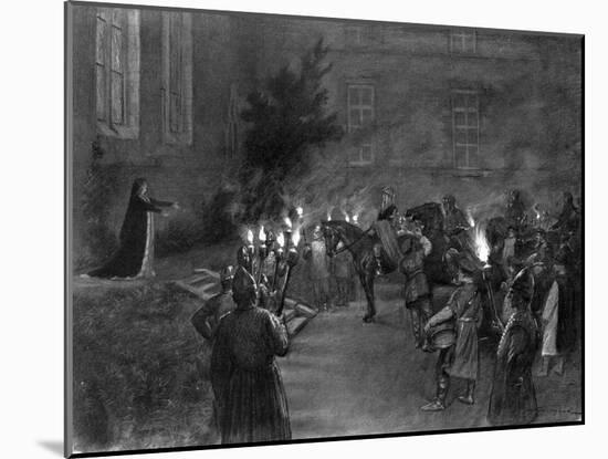 Lady Macbeth Welcomes King Duncan at the Gates of Macbeth's Castle, 1909-J Simont-Mounted Giclee Print