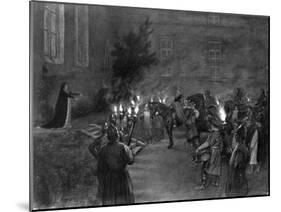 Lady Macbeth Welcomes King Duncan at the Gates of Macbeth's Castle, 1909-J Simont-Mounted Giclee Print