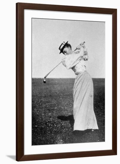 Lady Margaret Scott (1875-1938) Showing Her Graceful But Powerful Swing, Winner of the First…-null-Framed Giclee Print