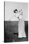 Lady Margaret Scott (1875-1938) Showing Her Graceful But Powerful Swing, Winner of the First…-null-Stretched Canvas