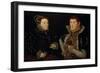 Lady Mary Neville and Her Son Gregory Fiennes, 10th Baron Dacre, 1559-Hans Eworth-Framed Giclee Print