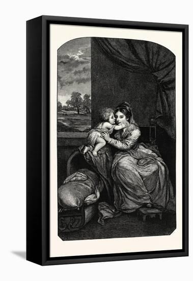 Lady Melbourne and Child-Sir Joshua Reynolds-Framed Stretched Canvas