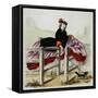 Lady Negotiates a Gate Hand-Colored Print-W.H.J. Carter-Framed Stretched Canvas