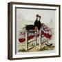 Lady Negotiates a Gate Hand-Colored Print-W.H.J. Carter-Framed Premium Giclee Print